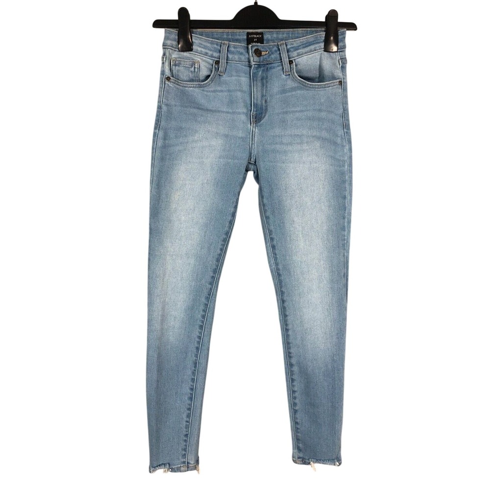 JBD By JUST BLACK Stretch Denim CUT-OFF HEM Med-Wash SKINNY LEG Ankle Jeans 27
